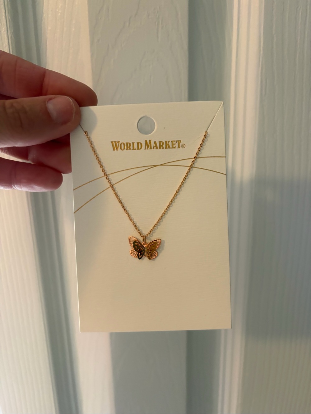 World Market Gold Butterfly Pendant Necklace